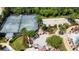 Aerial view of resort-style amenities includes pool, tennis and bocce ball courts at 777 Glendora Road, Poinciana, FL 34759