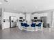 Spacious gourmet kitchen boasts a large island, stainless steel appliances, and plenty of cabinet space at 7802 Palmilla Ct, Reunion, FL 34747