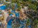 Enjoy the flowing lazy river surrounded by palm trees and manicured landscaping at 7802 Palmilla Ct, Reunion, FL 34747