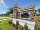 Elegant brick community entrance sign for Eagle Estates, offering a prestigious and welcoming atmosphere at 1005 Coyote Creek Way, Reunion, FL 34747