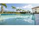 The glistening pool offers a basketball hoop and plenty of space for Gathering-friendly fun at 1005 Coyote Creek Way, Reunion, FL 34747