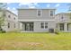Spacious backyard featuring a covered patio, sliding glass doors and green grass at 212 Flag Lilly Ln, Umatilla, FL 32784