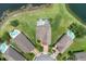 Birds eye view of a house with a screened pool surrounded by manicured lawn and other houses at 2255 Stone Lake Ct, Orlando, FL 32824