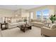 Upstairs living room featuring comfortable seating, soft carpet, and a view from the arch top window at 2255 Stone Lake Ct, Orlando, FL 32824