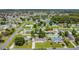 Expansive aerial view of a quiet community with charming homes, lush greenery, and serene ponds at 3173 Wake Up Ct, Kissimmee, FL 34744