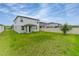 Expansive backyard with healthy green grass, vinyl fence and covered patio at 5288 Stephs Field St, St Cloud, FL 34771