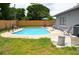 Enjoy outdoor living with a private kidney-shaped pool surrounded by seating and lush greenery at 5810 Paradise Ln, Orlando, FL 32808