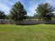 Lush backyard with well-maintained lawn and stone fence at 1069 Pavia Dr, Apopka, FL 32703