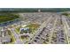 Panoramic view of the neighborhood, highlighting the recreation center, pool, dog park, and nearby lakes at 11328 Listening Dr, Orlando, FL 32832