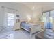 Spacious main bedroom with neutral finishes, glass door and lots of natural light at 121 White Birch Dr, Kissimmee, FL 34743