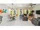 Bright living room with tile floors, large windows, and a dining area at 271 Indian Wells Ave, Poinciana, FL 34759