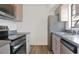 Cozy kitchen with stainless steel appliances, wood cabinets and gray countertops at 3 Rosewood Dr, Davenport, FL 33837