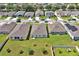 Expansive aerial view of neighborhood homes with manicured lawns, showcasing community layout at 4492 Bluff Oak Loop, Kissimmee, FL 34746