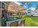 Backyard featuring an above ground hot tub, seating for 4 and a large RV trailer at 1566 Providence Blvd, Deltona, FL 32725