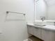 Bright powder room features a modern vessel sink, quartz counters, and sleek cabinetry at 1870 Brentwood Ct, Davenport, FL 33837