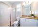 Clean, bright bathroom featuring a glass shower and granite vanity at 321 Lasso Dr, Kissimmee, FL 34747