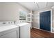Bright laundry room with washer/dryer hookups and built-in shelving for storage at 431 Eastern Ave, St Cloud, FL 34769