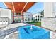 Modern building entry with decorative fountain and stone accents, a great feature for welcoming residents and guests at 7770 Sandy Ridge Dr # 142, Kissimmee, FL 34747