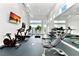 Bright gym area with stationary bikes, treadmills, weights, and a wall mounted television at 7770 Sandy Ridge Dr # 142, Kissimmee, FL 34747