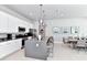 Modern kitchen with a center island, stainless steel appliances, pendant lights, and dining area adjacent to kitchen at 7770 Sandy Ridge Dr # 142, Kissimmee, FL 34747