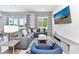 Living room with comfortable seating, a TV, and a view of the outdoors at 7770 Sandy Ridge Dr # 142, Kissimmee, FL 34747