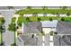 Aerial view of townhomes with well-maintained landscaping, sidewalks, and parking areas at 1379 Kiawah St, Celebration, FL 34747