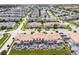 Scenic aerial shot showcasing the community's well-maintained townhomes, vibrant greenery, and inviting pool areas at 1565 Plunker Dr, Davenport, FL 33896