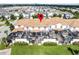 Aerial view of a pool and patio, screened in for privacy, providing a luxurious outdoor space at 1578 Slice Way, Davenport, FL 33896