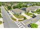 Aerial view of a residential neighborhood highlighting a single-Gathering home with a well-kept front yard at 1600 Spray Ter, St Cloud, FL 34771