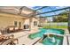 Inviting swimming pool with spa and covered patio area for outdoor relaxation and entertainment at 2722 Corybrooke Ln, Kissimmee, FL 34744