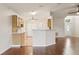 Eat-in kitchen features tile floors, backsplash, and a view to living area at 3038 Elbib, St Cloud, FL 34769
