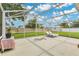 Outdoor patio with screen enclosure and view of the backyard at 3261 Sawgrass Creek Cir, St Cloud, FL 34772