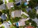 Aerial shot of a property showcasing a private pool and mature landscaping at 1016 Ohanlon Ct, Oviedo, FL 32765