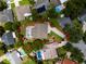Aerial shot of a property showcasing a private pool and mature landscaping at 1016 Ohanlon Ct, Oviedo, FL 32765