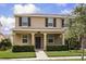Charming two-story home with a cozy front porch, complemented by manicured landscaping and a welcoming entrance at 2966 Aqua Virgo Loop # 16, Orlando, FL 32837