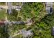Aerial shot of a quaint home surrounded by mature trees and lush vegetation in an established neighborhood at 410 Kentia Rd, Casselberry, FL 32707