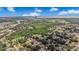 Aerial view of neighborhood with tree-lined streets, single-Gathering homes, and greenery on a sunny day at 505 Oak Dr, Tavares, FL 32778