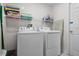 Functional laundry room with a modern washer and dryer and shelf at 909 Troon Cir, Davenport, FL 33897