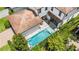 Aerial view of a private pool surrounded by lush landscaping at this lovely property at 10067 Mere Pkwy, Orlando, FL 32832