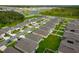 Aerial view of a residential neighborhood with well-kept lawns and tree-lined streets at 4338 Finch Ln, Kissimmee, FL 34746