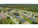 An elevated view shows a community with neatly lined streets and diverse homes near natural landscape at 1118 Saint Tropez Ct, Kissimmee, FL 34759