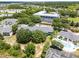 Community featuring a pool, tennis courts, parking, and mature landscaping from an aerial perspective at 3111 Sun Lake Ct # B, Kissimmee, FL 34747