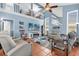 Bright living room with vaulted ceilings, fan, and large windows letting in natural light at 3214 Herons Point Cir, Kissimmee, FL 34741