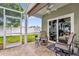 Cozy covered patio with outdoor seating, perfect for enjoying the backyard views at 3214 Herons Point Cir, Kissimmee, FL 34741