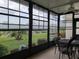 Screened patio provides an outdoor living space with views of the lush landscaping and peaceful surroundings at 5661 Parkview Lake Dr, Orlando, FL 32821