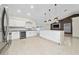 Open kitchen with white cabinets, stainless steel appliances, and island, perfect for entertaining at 112 Rosewood Ct, Kissimmee, FL 34743