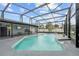 Backyard pool with a screened enclosure for outdoor entertaining and relaxation at 113 Candlewood Ct, Kissimmee, FL 34743