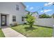 Cozy backyard featuring a well-maintained lawn, privacy fence, and charming string lights overhead at 1607 Wilson Ave, Orlando, FL 32804