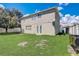 Exterior of home featuring a lush backyard with a white fence and lots of open space at 2024 Bearing Ln, Kissimmee, FL 34744