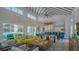Open-concept clubhouse with soaring ceilings, modern decor, stylish furniture, and access to the pool at 2525 Shanti Dr, Kissimmee, FL 34746